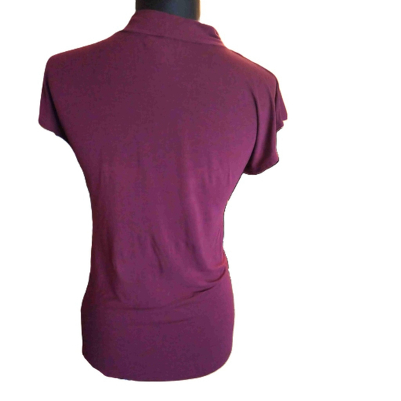 Halogen Burgundy Cowl Neck Draped Blouse Women's Size XS - Picture 3 of 7